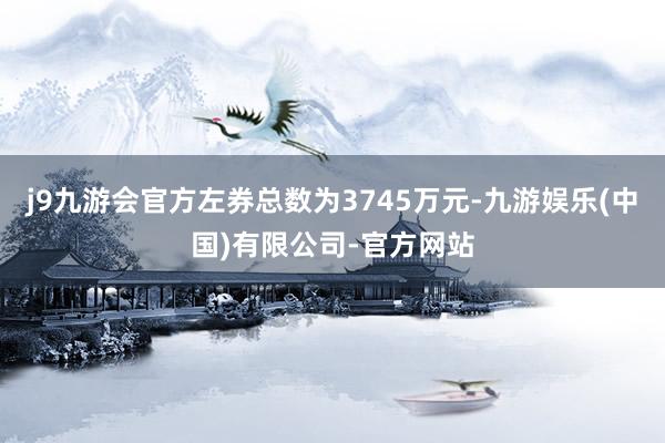 j9九游会官方左券总数为3745万元-九游娱乐(中国)有限公司-官方网站